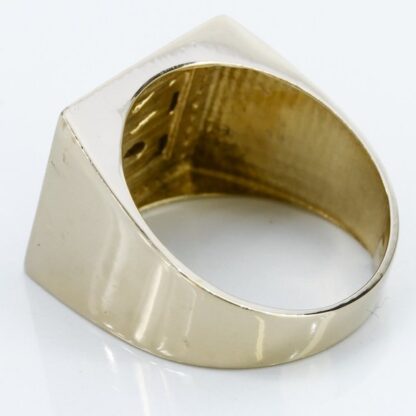 Vintage 10k Yellow Gold Nugget Style CZ Ring - Image 8