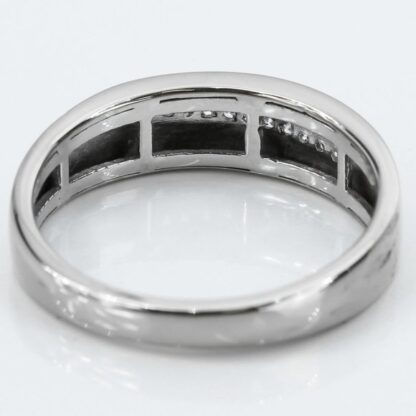 14k White Gold Pavé Diamond Milgrain Wedding/Anniversary Band Ring - Image 3