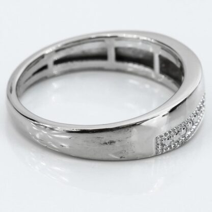 14k White Gold Pavé Diamond Milgrain Wedding/Anniversary Band Ring - Image 2