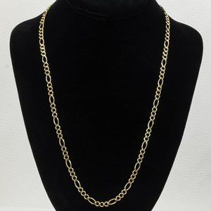 14k Yellow Gold 24 Inch Figaro Link Chain Necklace