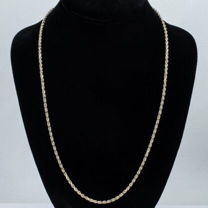 14k Yellow Gold Rope Chain Necklace 24" - Image 2