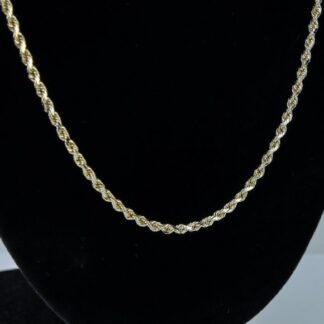 14k Yellow Gold Rope Chain Necklace 24"