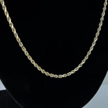 14k Yellow Gold Rope Chain Necklace 24"