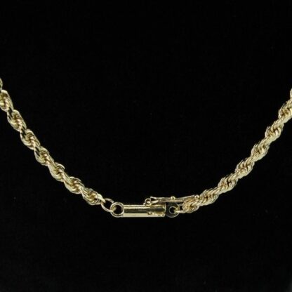 14k Yellow Gold Rope Chain Necklace 24" - Image 5