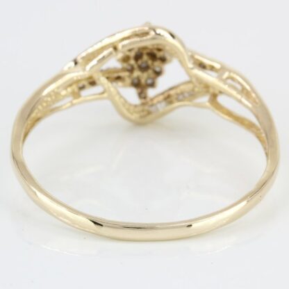 10K Yellow Gold Ladies Diamond Cluster Ring - Image 4