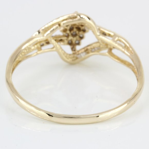 10K Yellow Gold Ladies Diamond Cluster Ring - Image 4