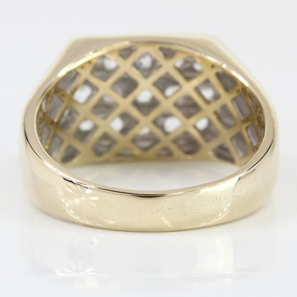 Vintage 10k Two-Tone Men's Cubic Zirconia Ring - Image 4