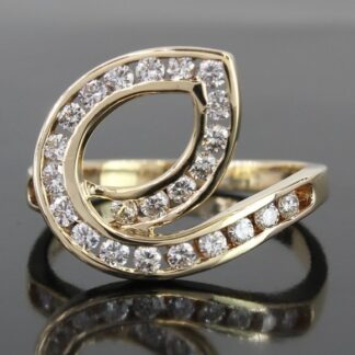 14k Yellow Gold Diamond Loop Ring