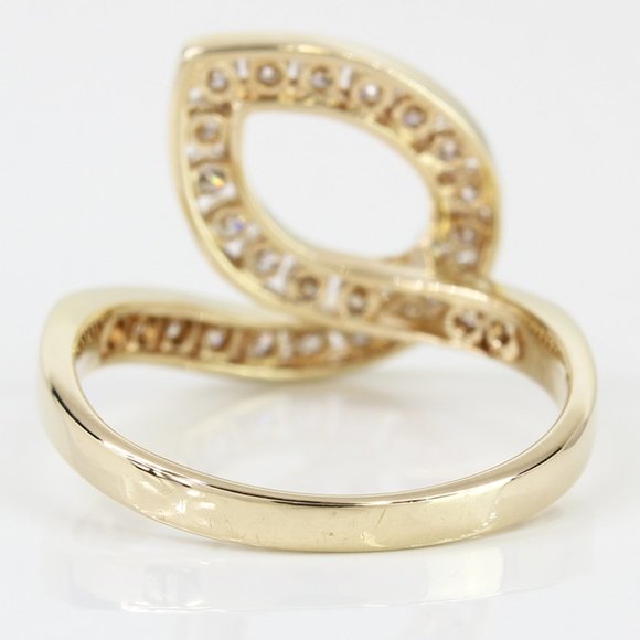 14k Yellow Gold Diamond Loop Ring - Image 5