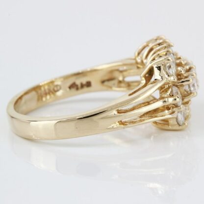 14K Yellow Gold 3-Tier Diamond Band Ring - Image 2