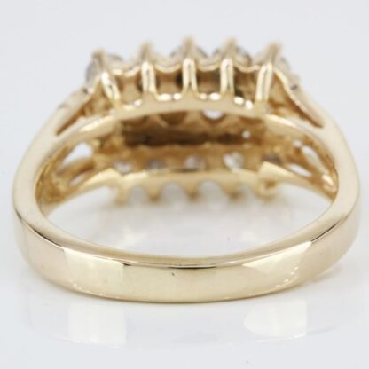 14K Yellow Gold 3-Tier Diamond Band Ring - Image 3