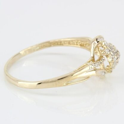 10K Yellow Gold Ladies Diamond Cluster Ring - Image 3