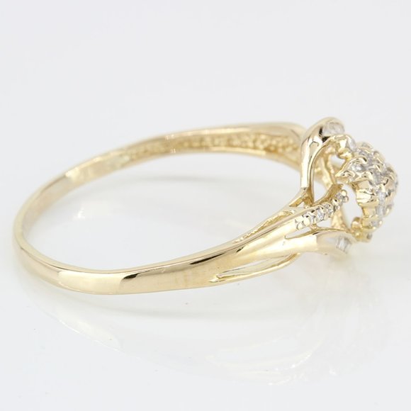 10K Yellow Gold Ladies Diamond Cluster Ring - Image 3
