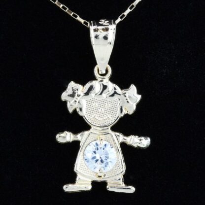 14k Yellow Gold CZ Little Girl Pendant - Image 2