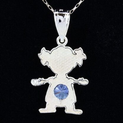 14k Yellow Gold CZ Little Girl Pendant - Image 4