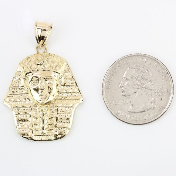 10k Yellow Gold King Tut Egyptian Pendant - Image 3