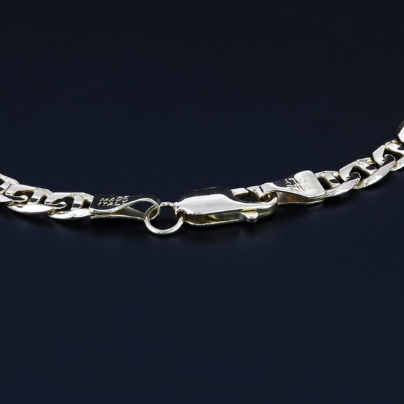 14k Yellow Gold Mariner Link Anklet- 11.5" - Image 4