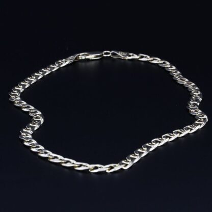 14k Yellow Gold Mariner Link Anklet- 11.5" - Image 3