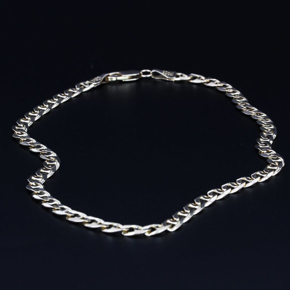 14k Yellow Gold Mariner Link Anklet- 11.5" - Image 3