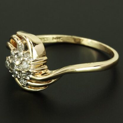14K Gold Diamond Cluster Ring by Fritz Rossier - Image 7