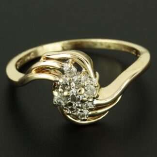 14K Gold Diamond Cluster Ring by Fritz Rossier