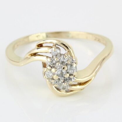 14K Gold Diamond Cluster Ring by Fritz Rossier - Image 4