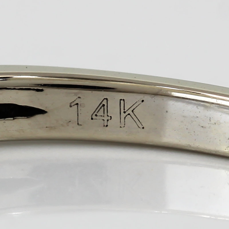 14K White Gold Diamond Wedding Band Anniversary Stackable Bridal Vintage Ring - Image 5