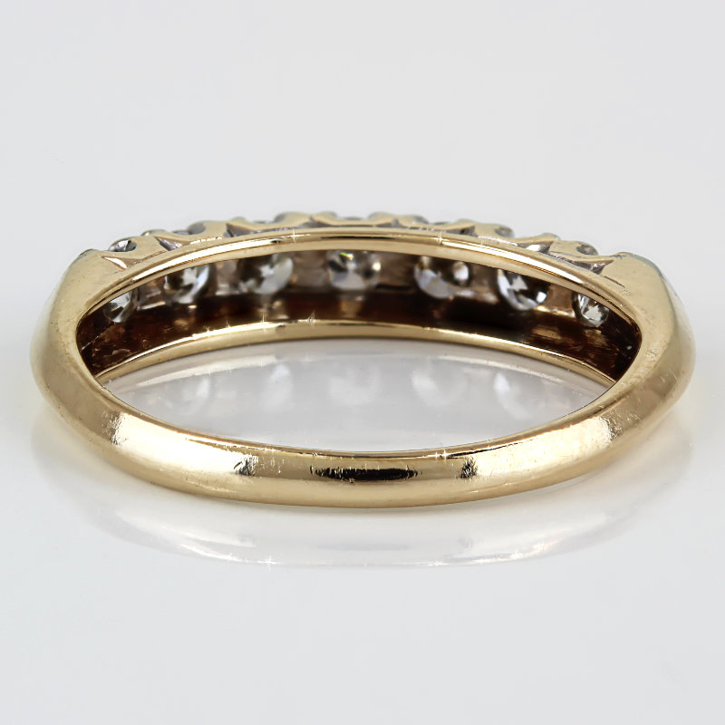 Vintage 1940s 14K Yellow Gold Diamond Wedding Ring Estate Bridal Art Deco Gift - Image 3
