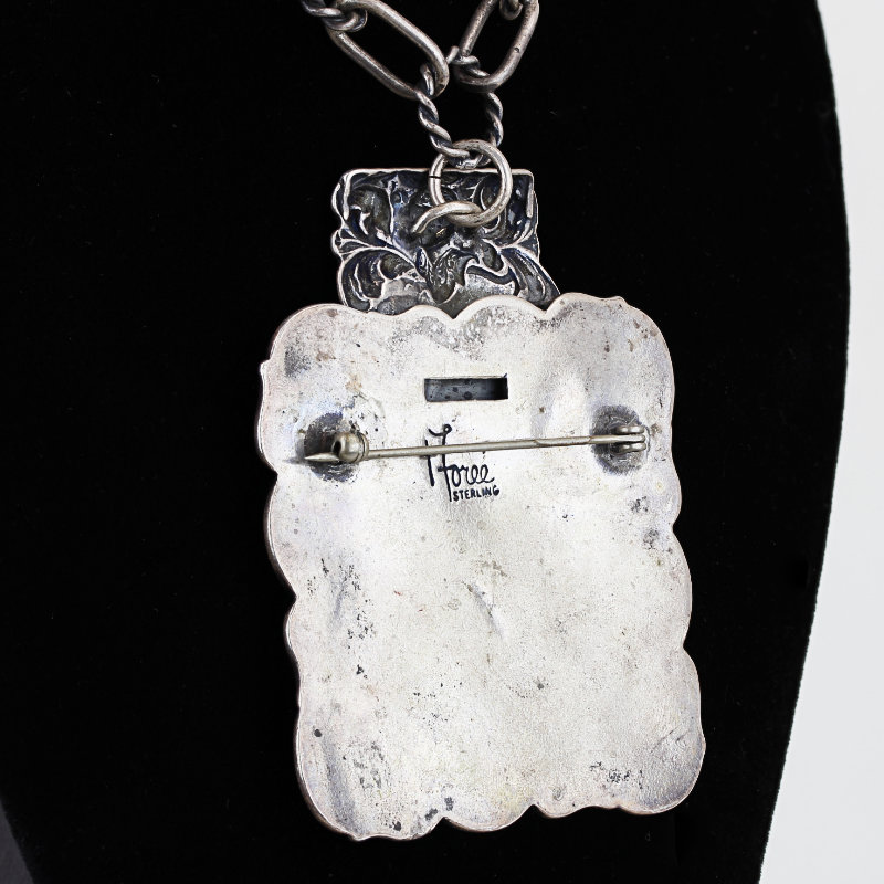 Forée Hunsicker Medalias Sterling Silver Medallion Pendant Brooch Heavy 76g Rare - Image 3