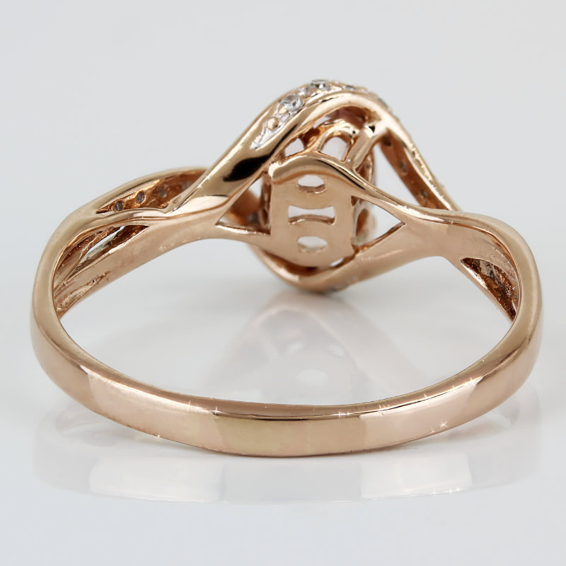 10K Rose Gold Oval Morganite & Diamonds Ring by Michelle Albala - Image 4