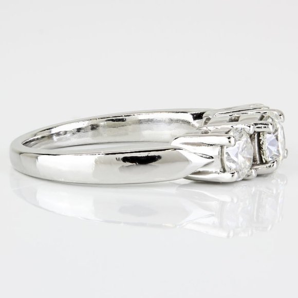 Platinum Three-Stone 1.40 Carat Diamond Anniversary Ring by Rosy Blue - Image 4