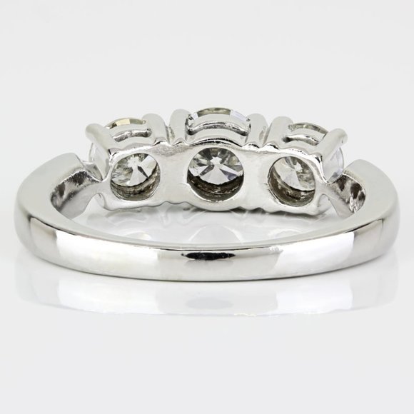 Platinum Three-Stone 1.40 Carat Diamond Anniversary Ring by Rosy Blue - Image 5