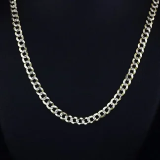 10k Two-Tone Yellow & White Gold 20" Diamond-Cut Curb Link Chain