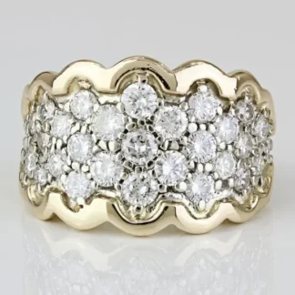 14K Yellow Gold Pavé Diamond Anniversary / Cocktail Band Ring