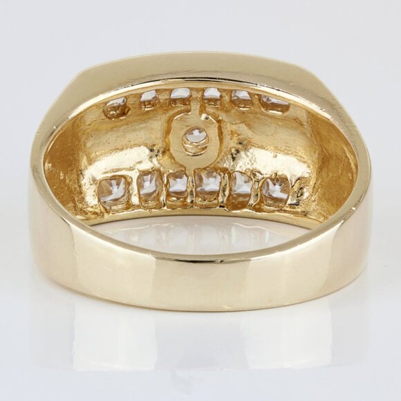 14k Yellow Gold Men's Cubic Zirconia CZ Star Ring - Image 4