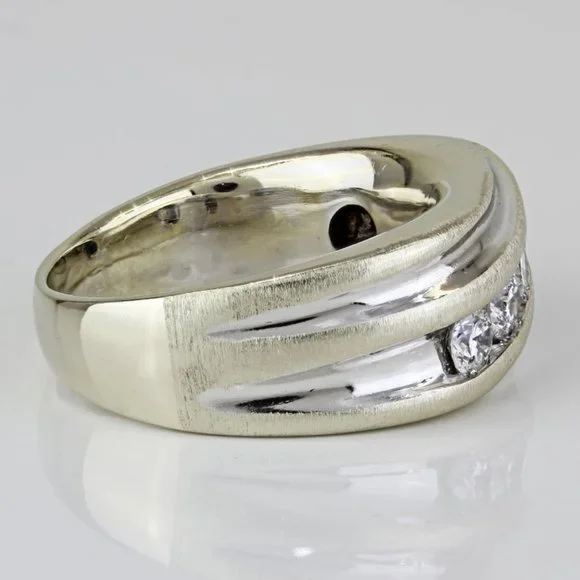14k White Gold Diamond Wedding / Anniversary Band Ring - Image 5