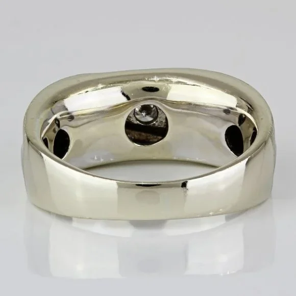 14k White Gold Diamond Wedding / Anniversary Band Ring - Image 4