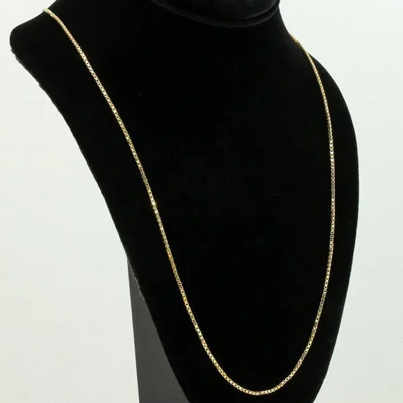 Vintage 18k Yellow Gold 24" Box Chain Necklace 24 Inch - Image 4