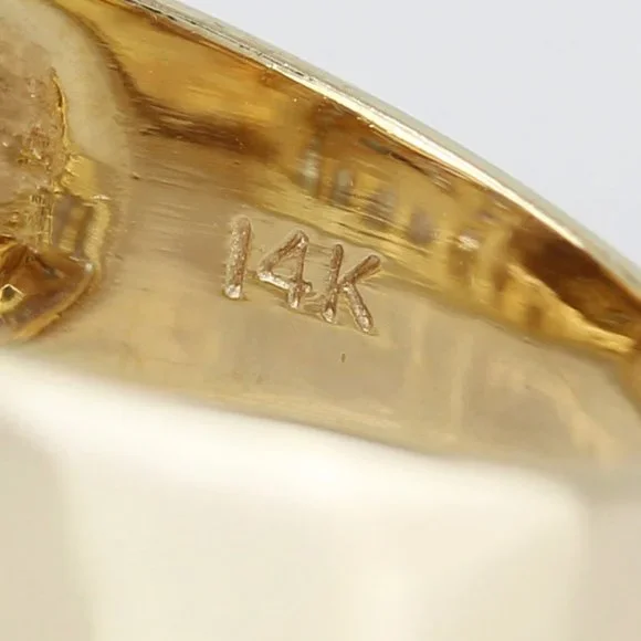 14k Yellow Gold Half Carat Vintage Diamond Men's Ring - Image 5