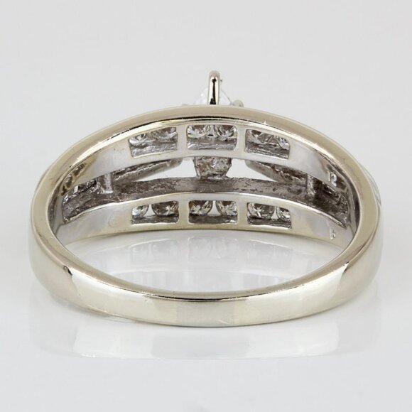 14k White Gold Marquise-Cut Diamond Accented Anniversary Engagement Ring - Image 4