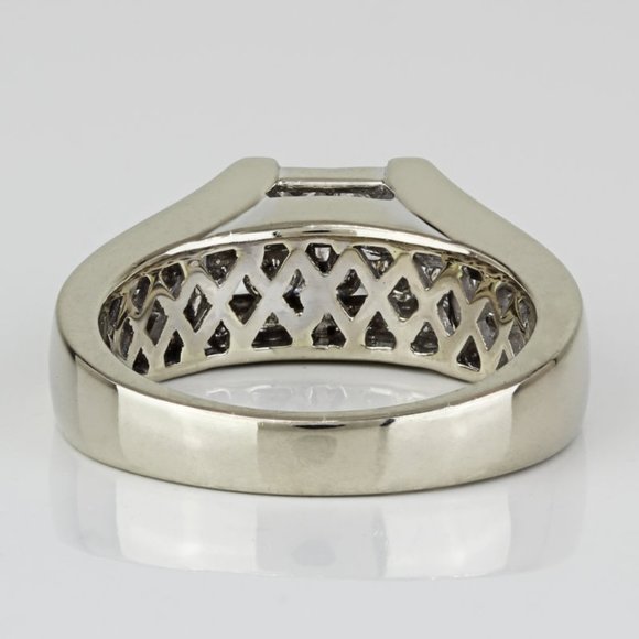 14k White Gold Princess & Round Diamond Engagement Anniversary Ring by Rosy Blue - Image 6