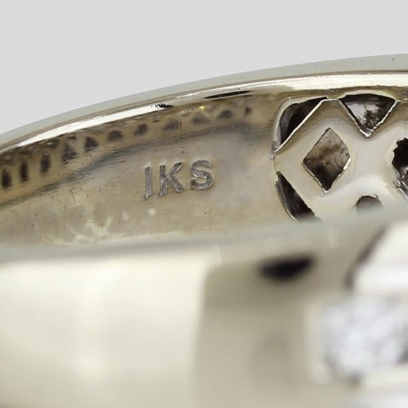 14k White Gold Princess & Round Diamond Engagement Anniversary Ring by Rosy Blue - Image 7