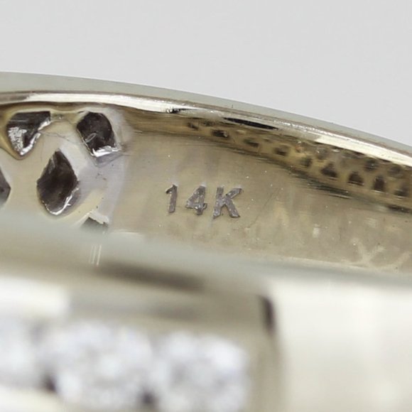 14k White Gold Princess & Round Diamond Engagement Anniversary Ring by Rosy Blue - Image 8