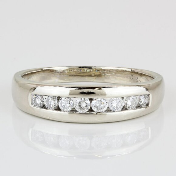 14K White Gold Diamond Anniversary / Wedding Band Ring