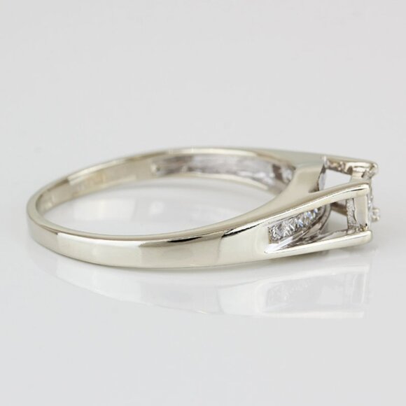 14k White Gold Princess Diamond Engagement / Anniversary / Cocktail Ring - Image 4