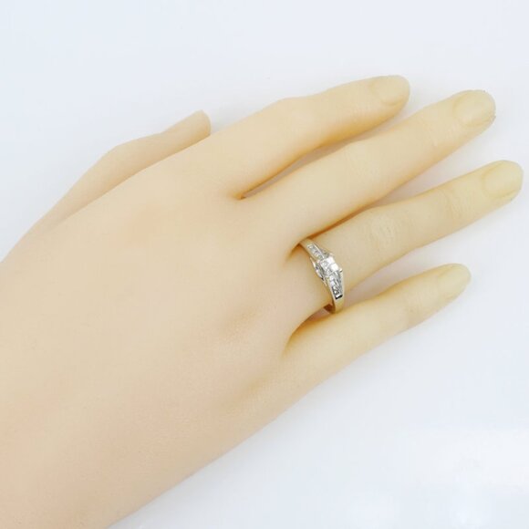 14k White Gold Princess Diamond Engagement / Anniversary / Cocktail Ring - Image 9