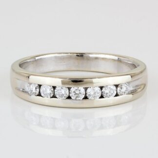 18K White Gold Diamond Wedding Band Anniversary Ring