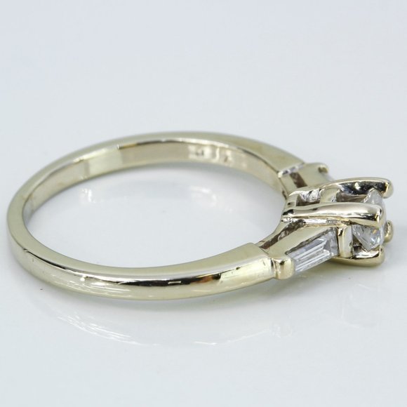 14K White Gold Round & Baguette Diamond Anniversary / Engagement Ring - Image 3