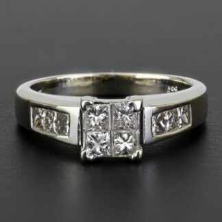 14K White Gold Princess-Cut Diamond Ring