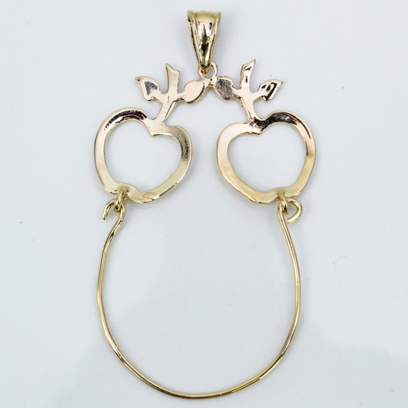 Vintage 10k Yellow Gold Apple Charm Holder Pendant - Image 3